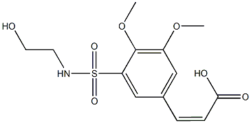 3-(3-{[(2-hydroxyethyl)amino]sulfonyl}-4,5-dimethoxyphenyl)acrylic acid Structure