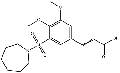 3-[3-(1-azepanylsulfonyl)-4,5-dimethoxyphenyl]acrylic acid 구조식 이미지