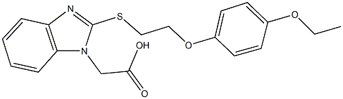 (2-{[2-(4-ethoxyphenoxy)ethyl]sulfanyl}-1H-benzimidazol-1-yl)acetic acid Structure
