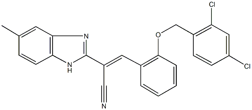 3-{2-[(2,4-dichlorobenzyl)oxy]phenyl}-2-(5-methyl-1H-benzimidazol-2-yl)acrylonitrile Structure