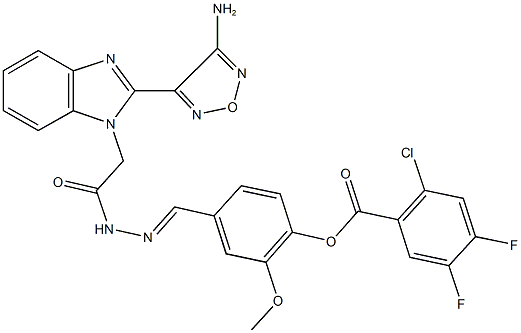 4-(2-{[2-(4-amino-1,2,5-oxadiazol-3-yl)-1H-benzimidazol-1-yl]acetyl}carbohydrazonoyl)-2-methoxyphenyl 2-chloro-4,5-difluorobenzoate 구조식 이미지