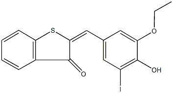 2-(3-ethoxy-4-hydroxy-5-iodobenzylidene)-1-benzothiophen-3(2H)-one 구조식 이미지