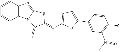 2-[(5-{4-chloro-3-nitrophenyl}-2-furyl)methylene][1,3]thiazolo[3,2-a]benzimidazol-3(2H)-one Structure