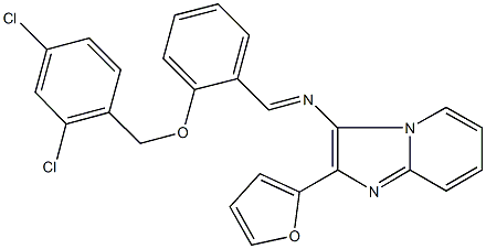 N-{2-[(2,4-dichlorobenzyl)oxy]benzylidene}-N-[2-(2-furyl)imidazo[1,2-a]pyridin-3-yl]amine Structure