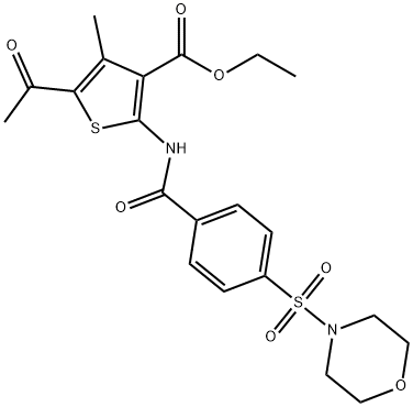 ethyl 5-acetyl-4-methyl-2-{[4-(4-morpholinylsulfonyl)benzoyl]amino}-3-thiophenecarboxylate 구조식 이미지