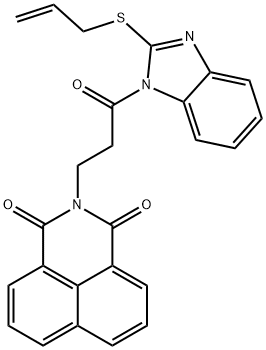 2-{3-[2-(allylsulfanyl)-1H-benzimidazol-1-yl]-3-oxopropyl}-1H-benzo[de]isoquinoline-1,3(2H)-dione Structure