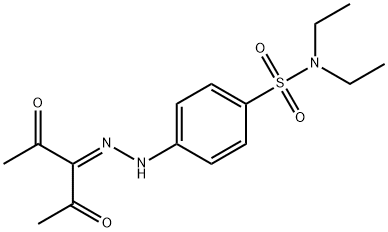 4-[2-(1-acetyl-2-oxopropylidene)hydrazino]-N,N-diethylbenzenesulfonamide Structure