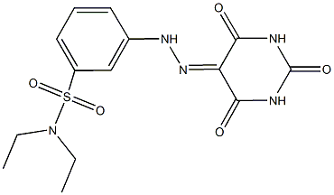 N,N-diethyl-3-[2-(2,4,6-trioxotetrahydro-5(2H)-pyrimidinylidene)hydrazino]benzenesulfonamide 구조식 이미지