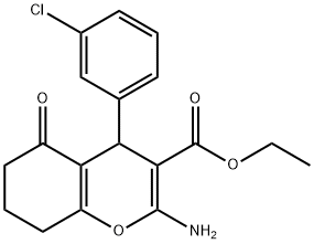 ethyl 2-amino-4-(3-chlorophenyl)-5-oxo-5,6,7,8-tetrahydro-4H-chromene-3-carboxylate 구조식 이미지