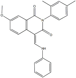 4-(anilinomethylene)-2-(2,4-dimethylphenyl)-7-methoxy-1,3(2H,4H)-isoquinolinedione Structure