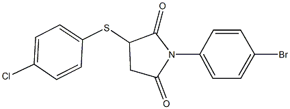 1-(4-bromophenyl)-3-[(4-chlorophenyl)sulfanyl]-2,5-pyrrolidinedione 구조식 이미지