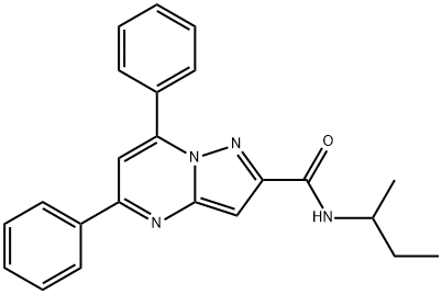 N-(sec-butyl)-5,7-diphenylpyrazolo[1,5-a]pyrimidine-2-carboxamide 구조식 이미지