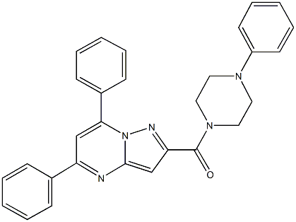 5,7-diphenyl-2-[(4-phenyl-1-piperazinyl)carbonyl]pyrazolo[1,5-a]pyrimidine Structure