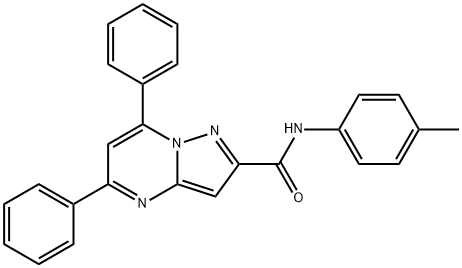 N-(4-methylphenyl)-5,7-diphenylpyrazolo[1,5-a]pyrimidine-2-carboxamide 구조식 이미지