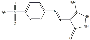 4-[(5-amino-3-oxo-2,3-dihydro-1H-pyrazol-4-yl)diazenyl]benzenesulfonamide 구조식 이미지