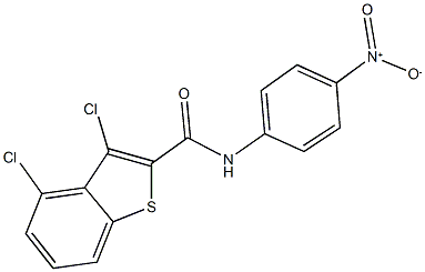 3,4-dichloro-N-{4-nitrophenyl}-1-benzothiophene-2-carboxamide 구조식 이미지