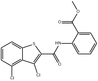 methyl 2-{[(3,4-dichloro-1-benzothien-2-yl)carbonyl]amino}benzoate 구조식 이미지