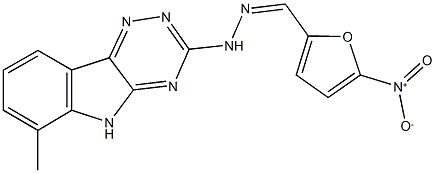 5-nitro-2-furaldehyde (6-methyl-5H-[1,2,4]triazino[5,6-b]indol-3-yl)hydrazone Structure