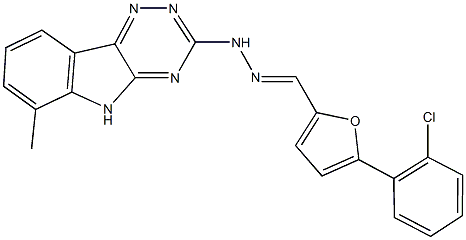 5-(2-chlorophenyl)-2-furaldehyde (6-methyl-5H-[1,2,4]triazino[5,6-b]indol-3-yl)hydrazone Structure
