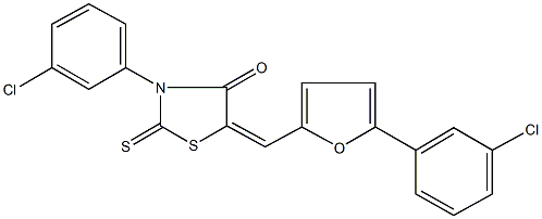 3-(3-chlorophenyl)-5-{[5-(3-chlorophenyl)-2-furyl]methylene}-2-thioxo-1,3-thiazolidin-4-one Structure