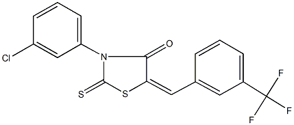 3-(3-chlorophenyl)-2-thioxo-5-[3-(trifluoromethyl)benzylidene]-1,3-thiazolidin-4-one 구조식 이미지