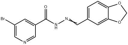 N'-(1,3-benzodioxol-5-ylmethylene)-5-bromonicotinohydrazide Structure