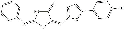 5-{[5-(4-fluorophenyl)-2-furyl]methylene}-2-(phenylimino)-1,3-thiazolidin-4-one Structure