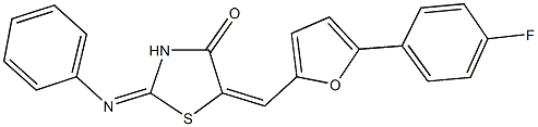 5-{[5-(4-fluorophenyl)-2-furyl]methylene}-2-(phenylimino)-1,3-thiazolidin-4-one 구조식 이미지