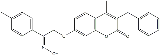 3-benzyl-7-[2-(hydroxyimino)-2-(4-methylphenyl)ethoxy]-4-methyl-2H-chromen-2-one 구조식 이미지