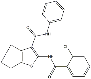 2-[(2-chlorobenzoyl)amino]-N-phenyl-5,6-dihydro-4H-cyclopenta[b]thiophene-3-carboxamide 구조식 이미지