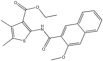 ethyl 2-[(3-methoxy-2-naphthoyl)amino]-4,5-dimethyl-3-thiophenecarboxylate Structure