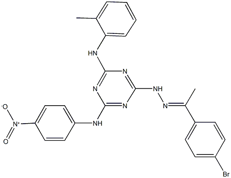 1-(4-bromophenyl)ethanone [4-{4-nitroanilino}-6-(2-toluidino)-1,3,5-triazin-2-yl]hydrazone Structure