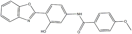 N-[4-(1,3-benzoxazol-2-yl)-3-hydroxyphenyl]-4-methoxybenzamide 구조식 이미지