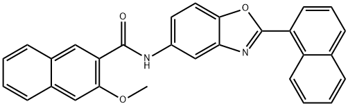 3-methoxy-N-[2-(1-naphthyl)-1,3-benzoxazol-5-yl]-2-naphthamide Structure