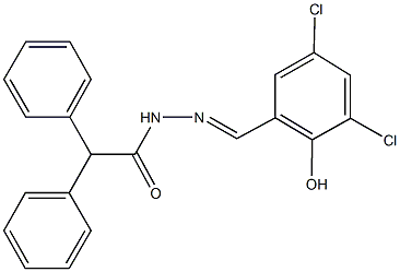 N'-(3,5-dichloro-2-hydroxybenzylidene)-2,2-diphenylacetohydrazide Structure