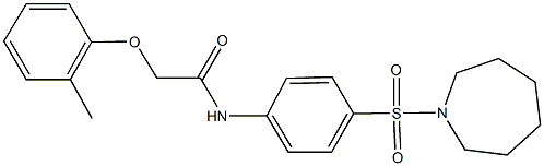 N-[4-(1-azepanylsulfonyl)phenyl]-2-(2-methylphenoxy)acetamide 구조식 이미지