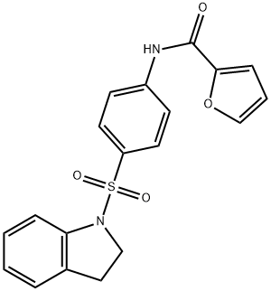 N-[4-(2,3-dihydro-1H-indol-1-ylsulfonyl)phenyl]-2-furamide 구조식 이미지