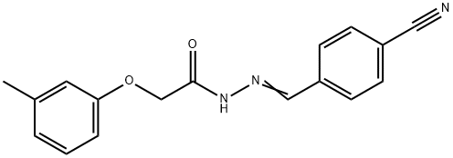 N'-(4-cyanobenzylidene)-2-(3-methylphenoxy)acetohydrazide 구조식 이미지