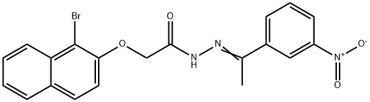 2-[(1-bromo-2-naphthyl)oxy]-N'-(1-{3-nitrophenyl}ethylidene)acetohydrazide 구조식 이미지