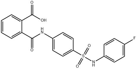 2-({4-[(4-fluoroanilino)sulfonyl]anilino}carbonyl)benzoic acid 구조식 이미지