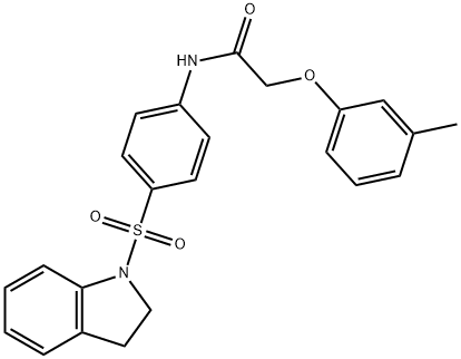 N-[4-(2,3-dihydro-1H-indol-1-ylsulfonyl)phenyl]-2-(3-methylphenoxy)acetamide 구조식 이미지