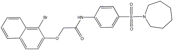 N-[4-(1-azepanylsulfonyl)phenyl]-2-[(1-bromo-2-naphthyl)oxy]acetamide 구조식 이미지