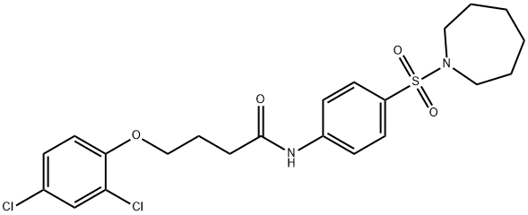 N-[4-(1-azepanylsulfonyl)phenyl]-4-(2,4-dichlorophenoxy)butanamide 구조식 이미지