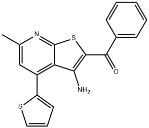 [3-amino-6-methyl-4-(2-thienyl)thieno[2,3-b]pyridin-2-yl](phenyl)methanone 구조식 이미지