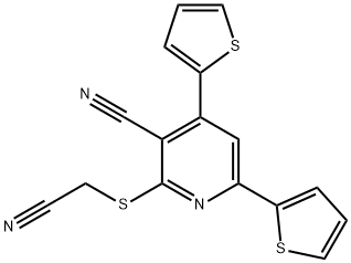 2-[(cyanomethyl)sulfanyl]-4,6-di(2-thienyl)nicotinonitrile Structure