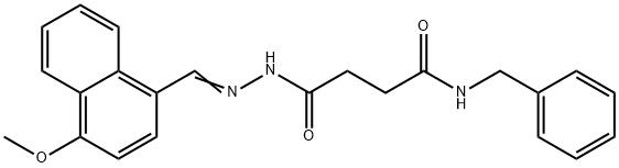 N-benzyl-4-{2-[(4-methoxy-1-naphthyl)methylene]hydrazino}-4-oxobutanamide 구조식 이미지