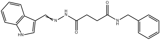 N-benzyl-4-[2-(1H-indol-3-ylmethylene)hydrazino]-4-oxobutanamide Structure