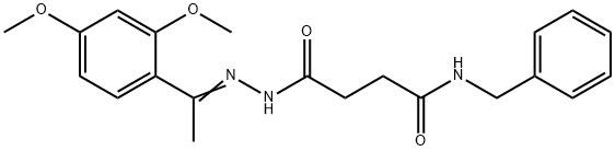 N-benzyl-4-{2-[1-(2,4-dimethoxyphenyl)ethylidene]hydrazino}-4-oxobutanamide 구조식 이미지