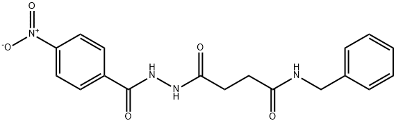 N-benzyl-4-(2-{4-nitrobenzoyl}hydrazino)-4-oxobutanamide Structure