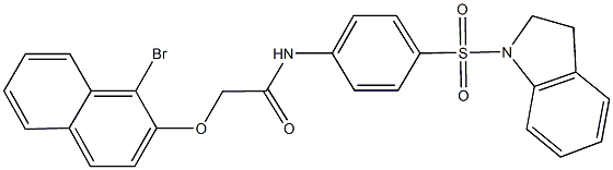 2-[(1-bromo-2-naphthyl)oxy]-N-[4-(2,3-dihydro-1H-indol-1-ylsulfonyl)phenyl]acetamide 구조식 이미지